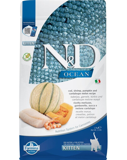 FARMINA N&D Ocean Cat Kitten cod, shrimp, pumpkin & cantaloupe melon 1,5 kg