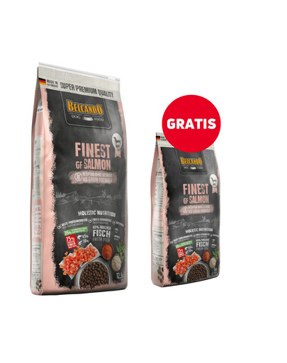 BELCANDO Finest Grain Free Salmon XS-M 12.5 kg Hundetrockenfutter Lachs + Futter 1 kg GRATIS