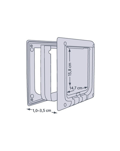 TRIXIE  4-Wege Freilauftür mit Tunnel weiss