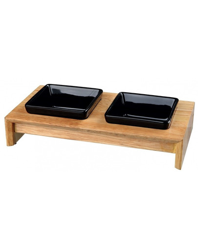 TRIXIE Napf-Set, Keramik/Holz 2 × 200 ml