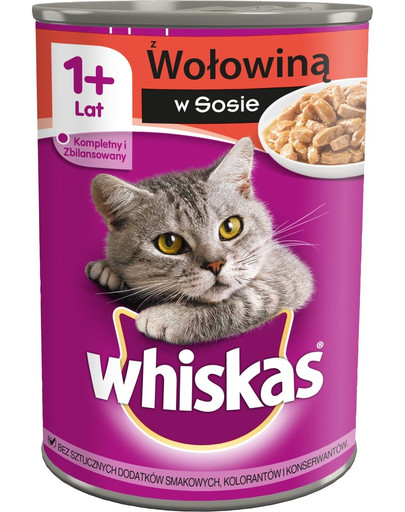 WHISKAS Adult mit Rindfleisch in Katzensauce 24x400g