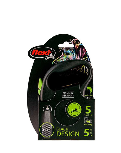 FLEXI Automatikleine Schwarz Design M Gurt 5 m grün