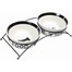TRIXIE Keramik-Napf-Set Eat on Feet 2 × 1,6 l/ø20 cm, schwarz/weiß